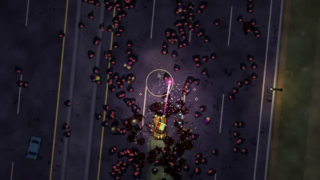Fireworks barrage in a night horde